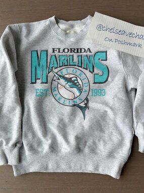 Vintage 90s MLB Florida Marlins Champs Sweatshirt Florida Marlins Baseball Shirt